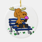 Grappig moesje dat ijs eet | Achterkleur kiezen Keramisch Ornament (Achterkant)