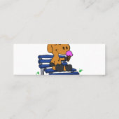 Grappig moesje dat ijs eet | Achterkleur kiezen Mini Visitekaartje (Achterkant)