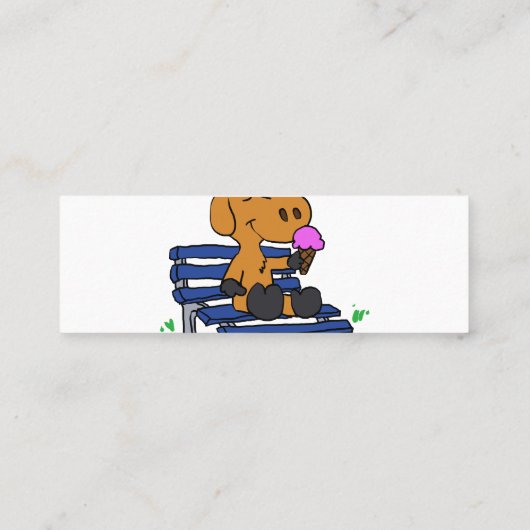 Grappig moesje dat ijs eet | Achterkleur kiezen Mini Visitekaartje (Achterkant)