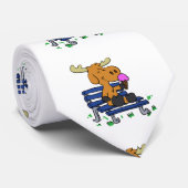 Grappig moesje dat ijs eet | Achterkleur kiezen Stropdas (Opgerold)