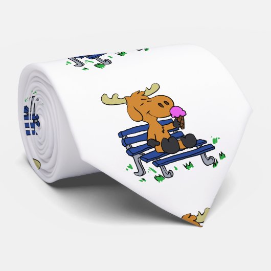 Grappig moesje dat ijs eet | Achterkleur kiezen Stropdas (Opgerold)