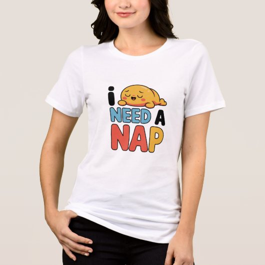 Grappig Moet Een Dutje Doen Schattige Slaap Moppig Tri-Blend Shirt (Voorkant)