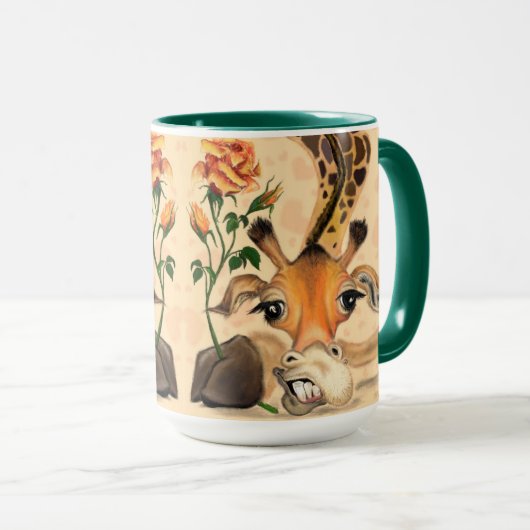 Grappig mok cadeau romantische Giraffe - Gentleman (Voorkant rechts)