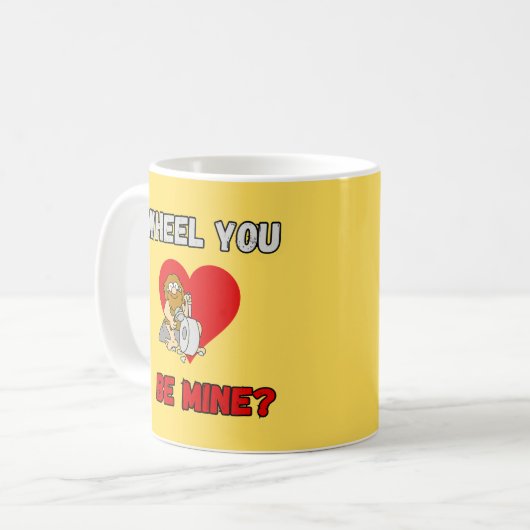 GRAPPIG! Mok Caveman - Wheel You Be Mine? Hart (Voorkant links)