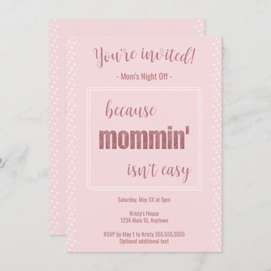 Grappig Mommin is niet makkelijk dat mama 's nacht Kaart (Voorkant / Achterkant)