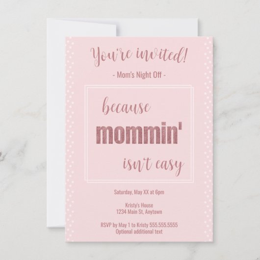 Grappig Mommin is niet makkelijk dat mama 's nacht Kaart (Voorkant)