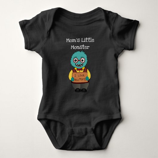 Grappig Mom's Little Monster Baby Bodysuit (Voorkant)