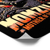 Grappig Momzilla Moeder van Monsters Retro Verjaar Poster (Hoek)