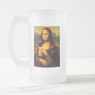 Grappig Mona Lisa Beer Lover Uniek Cadeau Matglas Bierpul