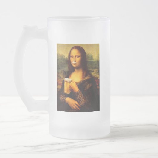 Grappig Mona Lisa Beer Lover Uniek Cadeau Matglas Bierpul (Links)