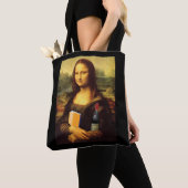 Grappig Mona Lisa boek en wijn Tote Bag (Dichtbij)