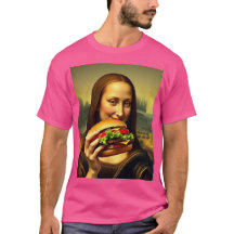 Grappig Mona Lisa Burger T-shirt