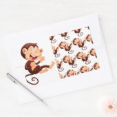 Grappig Monkey Dier Patroon Rechthoekige Sticker (Envelop)