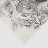 Grappig monochromatisch Beer in de bloementuin Tissuepapier (Detail)