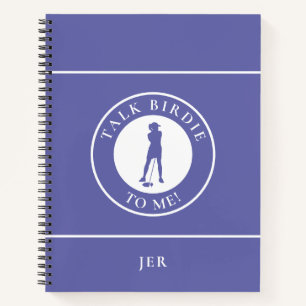 Grappig Monogram Golf Log Speldag Voortgang Voor H Notitieboek