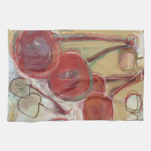 Grappig Monogram Hand Getekende Kunst Goud Rode Ke Theedoek (Horizontaal)