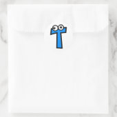 Grappig monogram letter T Ronde Sticker (Tas)