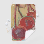 Grappig Monogram Retro Hand Getekende Gouden Rode Golfhanddoek (Insitu)