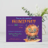 Grappig Monster Bash Halloween Party Kaart (Staand voorkant)