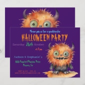 Grappig Monster Bash Halloween Party Kaart (Voorkant / Achterkant)