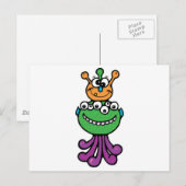 grappig monster briefkaart (Voorkant / Achterkant)