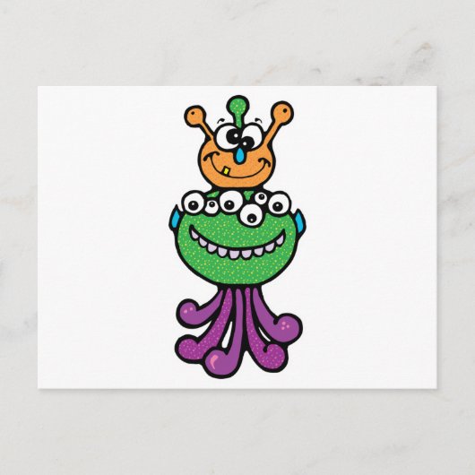 grappig monster briefkaart (Voorkant)