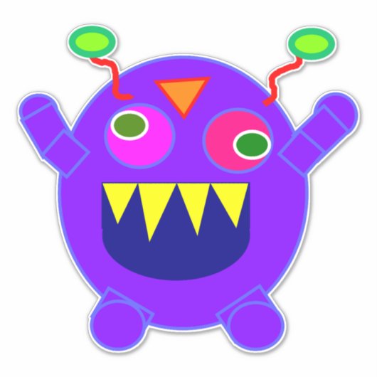 GRAPPIG MONSTER DIE-CUT STIJL DECAL STICKER VOOR A (Voorkant)