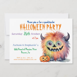 Grappig Monster Halloween feest Kaart