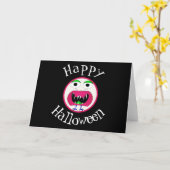 Grappig, monster, Halloween Kaart (Gele Bloem)