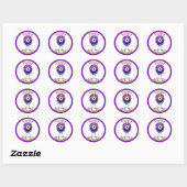Grappig, Monster, Halloween Ronde Sticker (Vel)