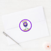 Grappig, Monster, Halloween Ronde Sticker (Envelop)