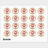Grappig, Monster, Halloween Ronde Sticker (Vel)