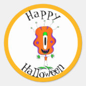 Grappig, Monster, Halloween Ronde Sticker (Voorkant)
