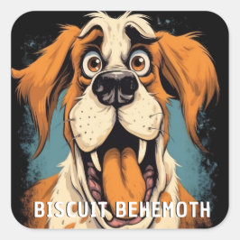 Grappig monster hond: Biscuit Behemoth Vierkante Sticker