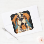 Grappig monster hond: Biscuit Behemoth Vierkante Sticker (Envelop)