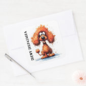 Grappig monster hond: Chewy Chupacabra Vierkante Sticker (Envelop)