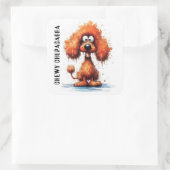 Grappig monster hond: Chewy Chupacabra Vierkante Sticker (Tas)