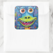 Grappig monster hond: Monster Mutt Vierkante Sticker (Tas)