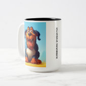 Grappig monster hond: Slobbering Sasquatch Tweekleurige Koffiemok (Voorkant links)