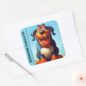 Grappig monster hond: Slobbering Sasquatch Vierkante Sticker (Envelop)