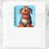 Grappig monster hond: Slobbering Sasquatch Vierkante Sticker (Tas)