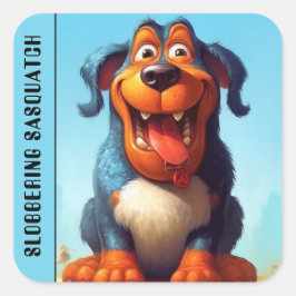 Grappig monster hond: Slobbering Sasquatch Vierkante Sticker