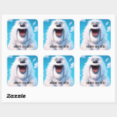 Grappig monster hond: Sniffy de Yeti Vierkante Sticker (Vel)