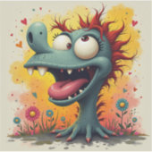 Grappig Monster Originele Osaka Kunst Sticker (Voorkant)