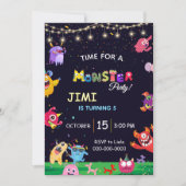Grappig Monster party kids Verjaardag Uitnodiging (Voorkant)