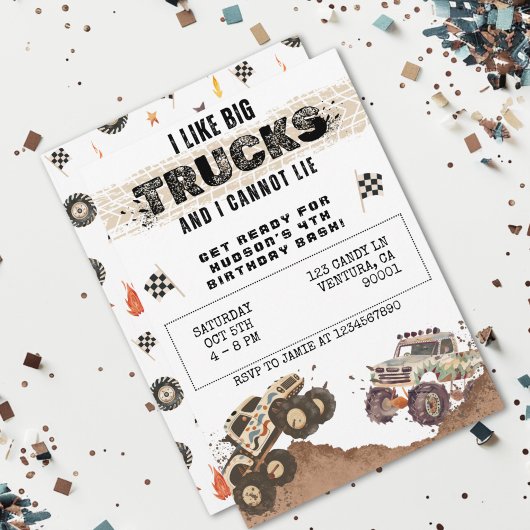 Grappig Monster Truck Boys Verjaardag Kaart