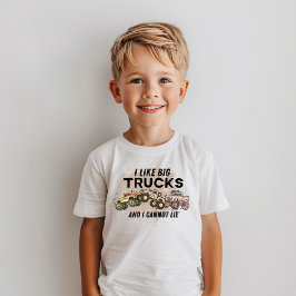 Grappig monster truck jongens moderne typografie t-shirt