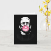 Grappig monster van Frankenstein blaast een bubbel Kaart (Gele Bloem)