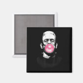 Grappig monster van Frankenstein blaast een bubbel Magneet (Voorkant / Achterkant)