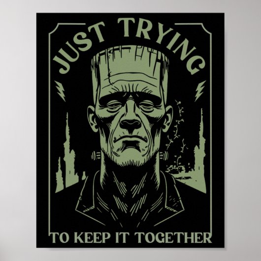 Grappig monster van Frankenstein probeert het gewo Poster (Voorkant)